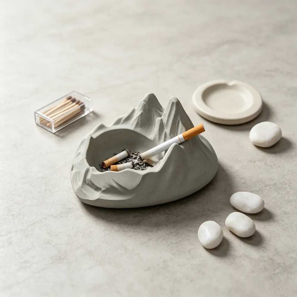 Moule silicone cendrier montagne neige, béton, plâtre, résine