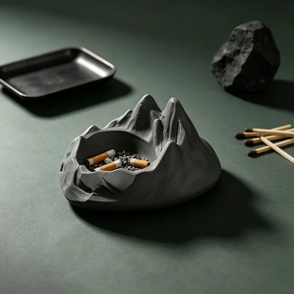 Moule silicone cendrier montagne neige, béton, plâtre, résine