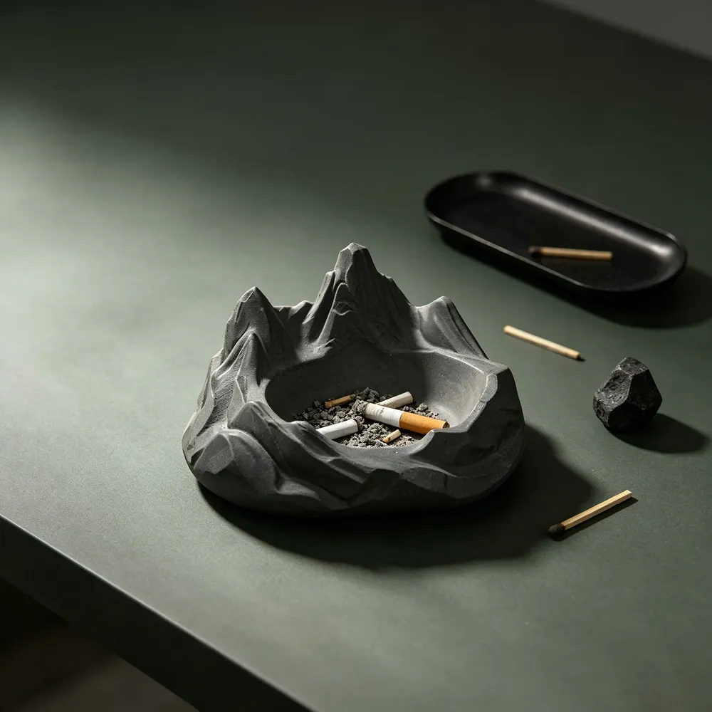Moule silicone cendrier montagne neige, béton, plâtre, résine
