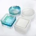 Moule silicone cendrier rond carré, aromathérapie, béton – 1