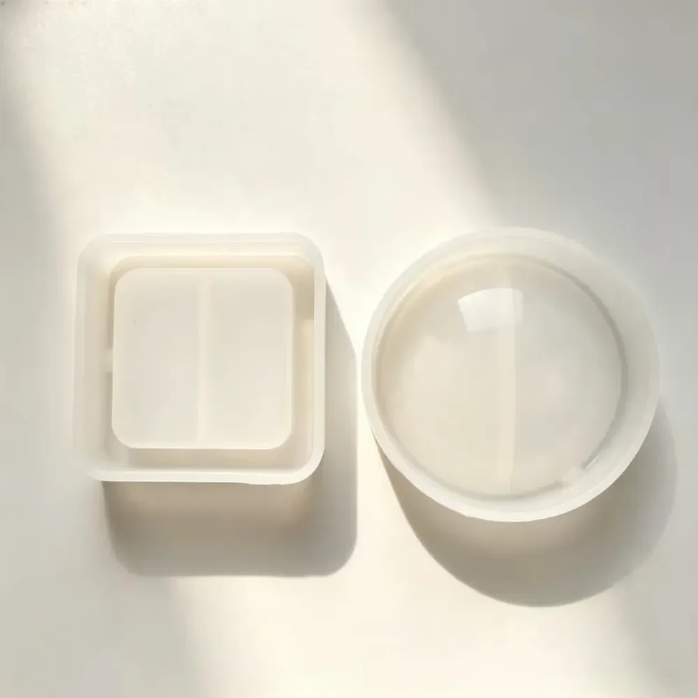Moule silicone cendrier rond carré, plâtre, ciment, résine