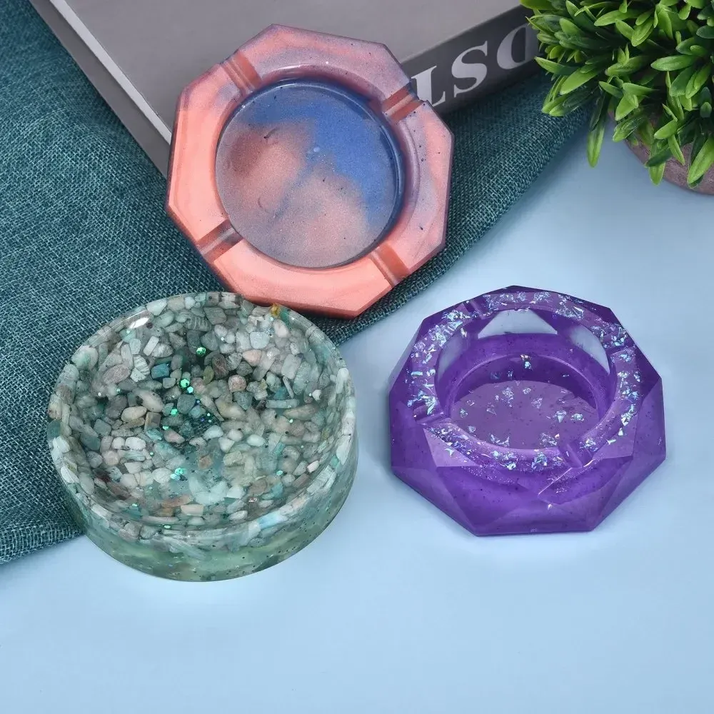 Moule silicone cendrier rond carré, résine époxy UV, bijoux