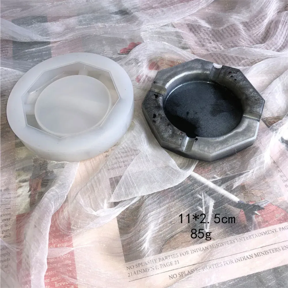 Moule silicone cendrier rond carré, résine époxy UV, bijoux