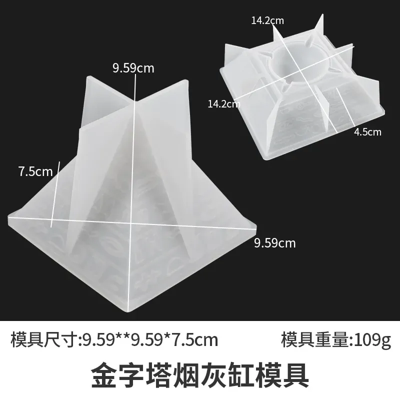 Moule silicone cendrier rond, Dakota, béton, cristal