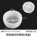 Moule silicone cendrier rond, Dakota, béton, cristal – Couleur jaune clair (3)