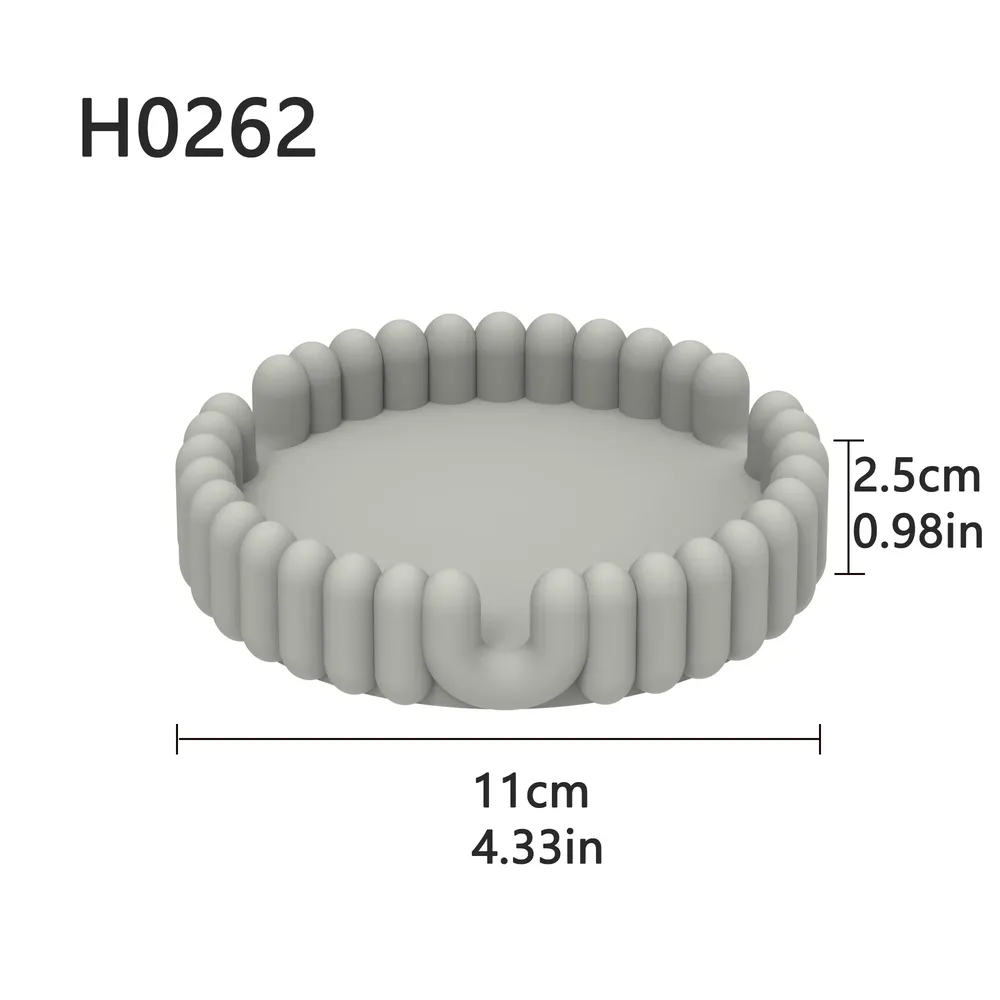 Moule silicone cendrier rond rayé, porte-cigare, géométrique