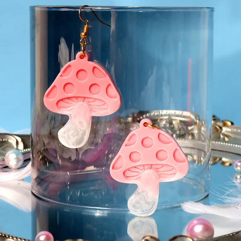 Moule silicone champignon pour porte-clés et bijoux