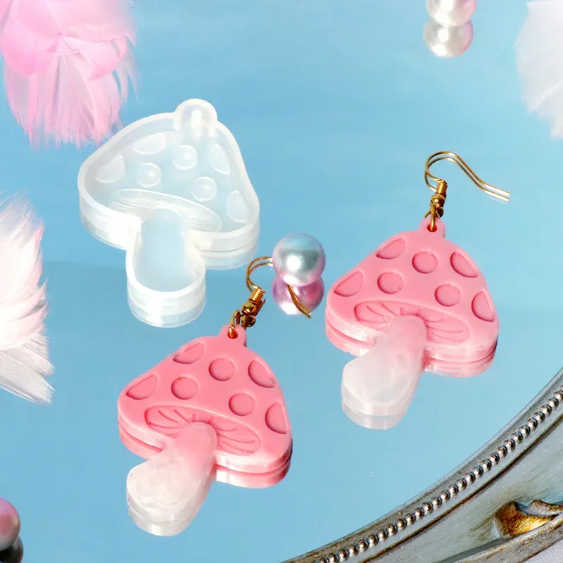 Moule silicone champignon pour porte-clés et bijoux