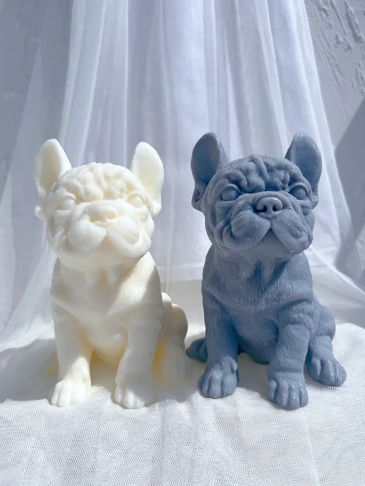 Moule silicone chiot différentes races pour bougie décorative