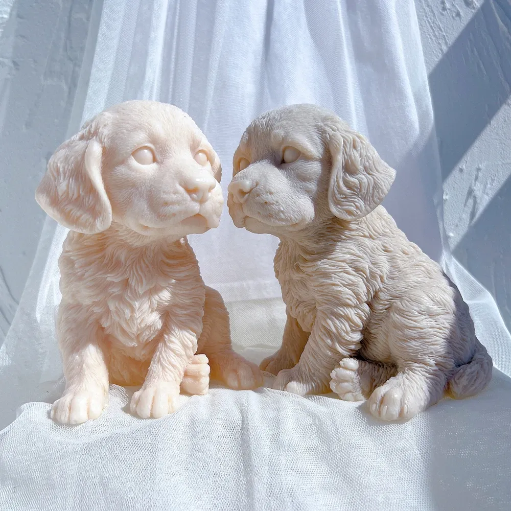 Moule silicone chiot différentes races pour bougie décorative