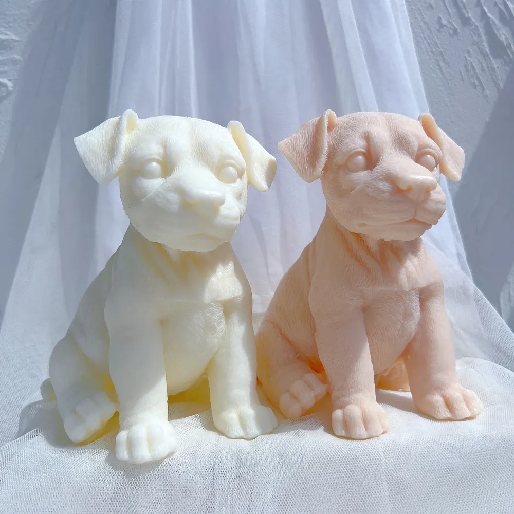 Moule silicone chiot différentes races pour bougie décorative