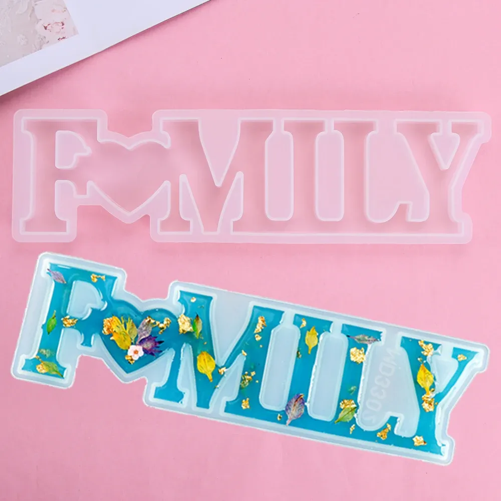 Moule silicone cœur et lettres pour résine 208 à 258 mm
