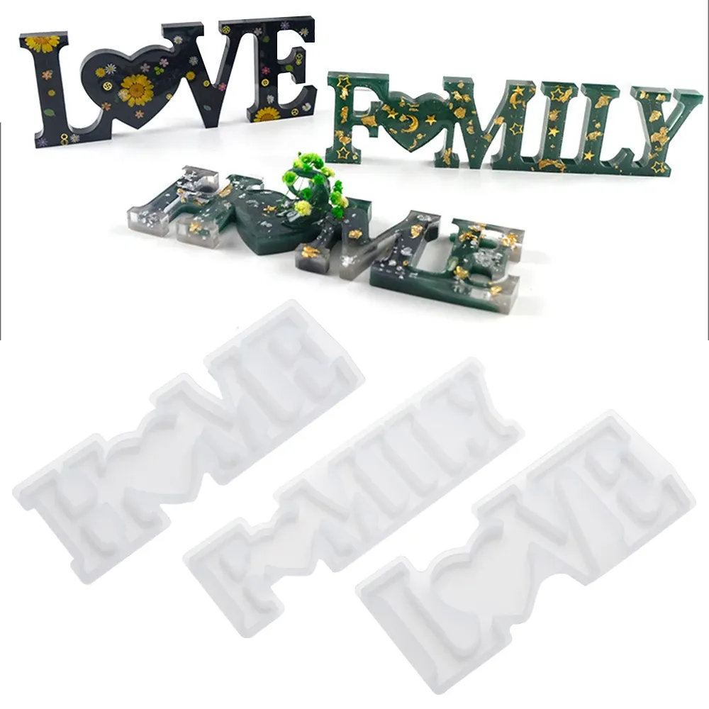 Moule silicone cœur et lettres pour résine 208 à 258 mm