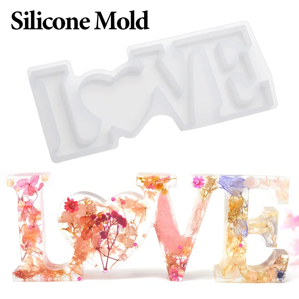 Moule silicone cœur et lettres pour résine 208 à 258 mm