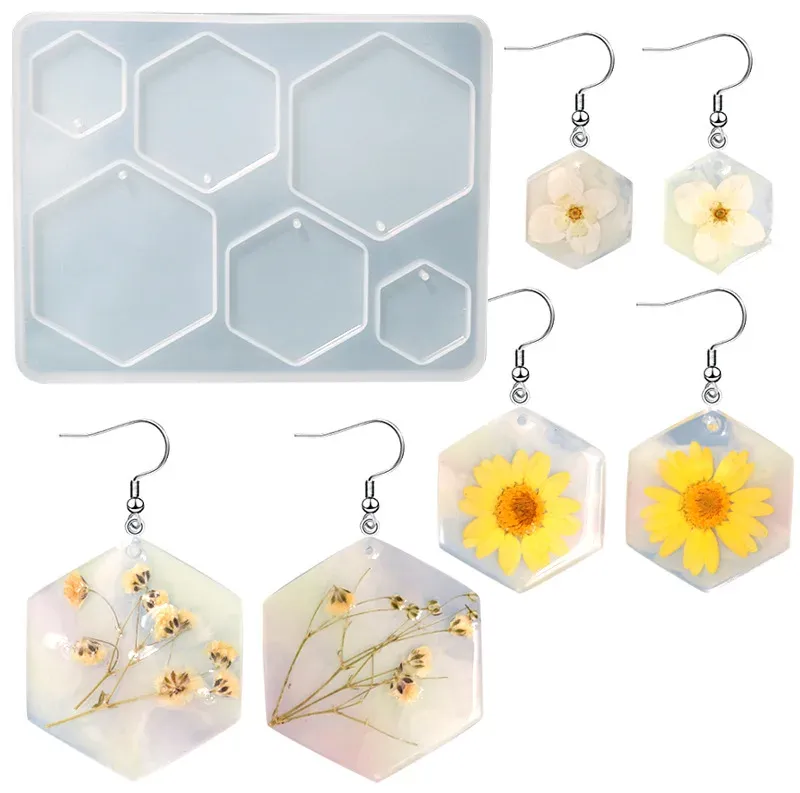 Moule silicone cœur feuilles lune pour bijoux