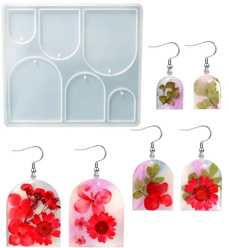 Moule silicone cœur feuilles lune pour bijoux