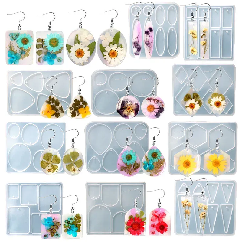 Moule silicone cœur feuilles lune pour bijoux
