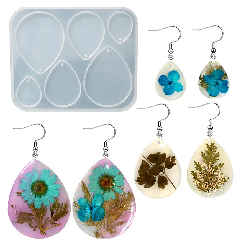 Moule silicone cœur feuilles lune pour bijoux