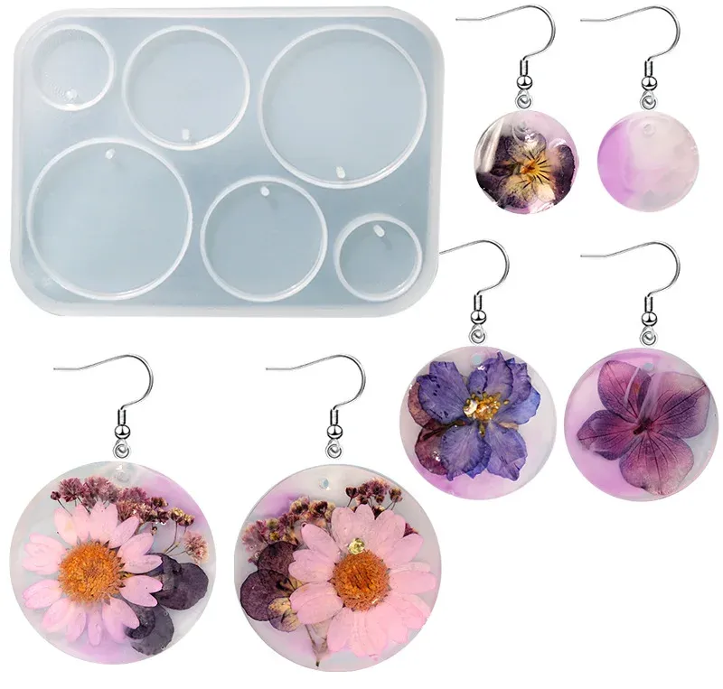 Moule silicone cœur feuilles lune pour bijoux