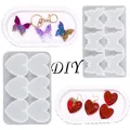 Moule silicone cœur papillon 6 cavités porte-clés bijoux – 1