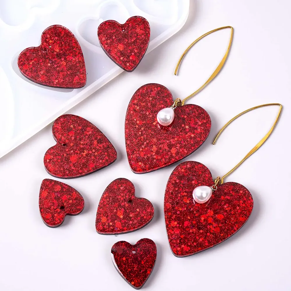 Moule silicone cœur pour bijoux et porte-clés