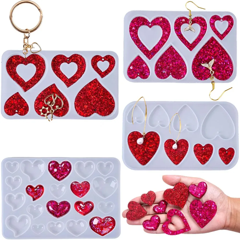 Moule silicone cœur pour bijoux et porte-clés