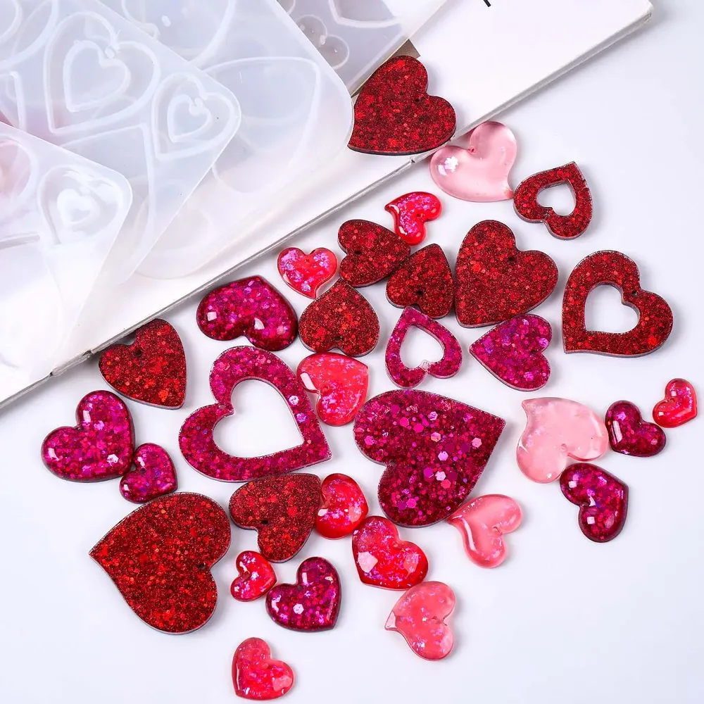 Moule silicone cœur pour bijoux et porte-clés