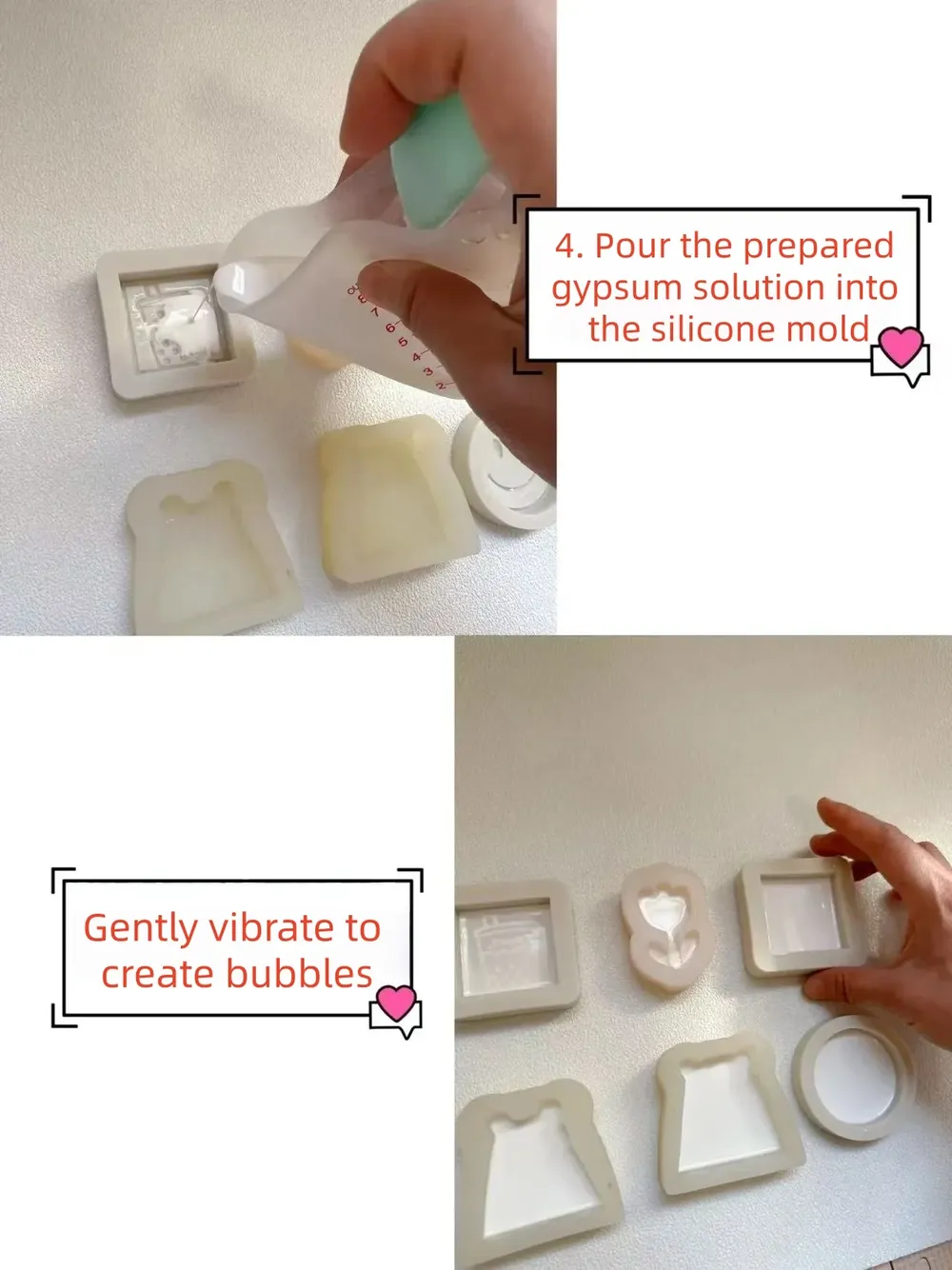 Moule silicone cœur pour plats de rangement