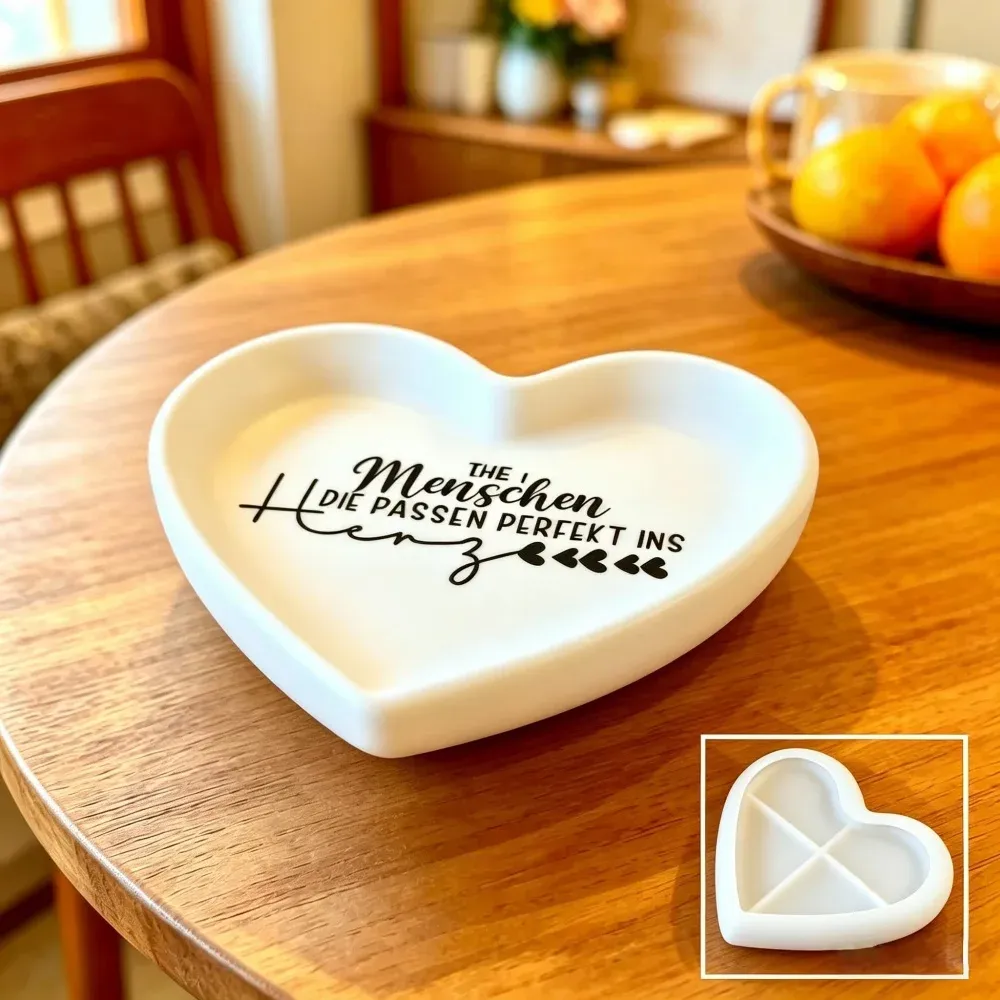 Moule silicone cœur pour plats de rangement