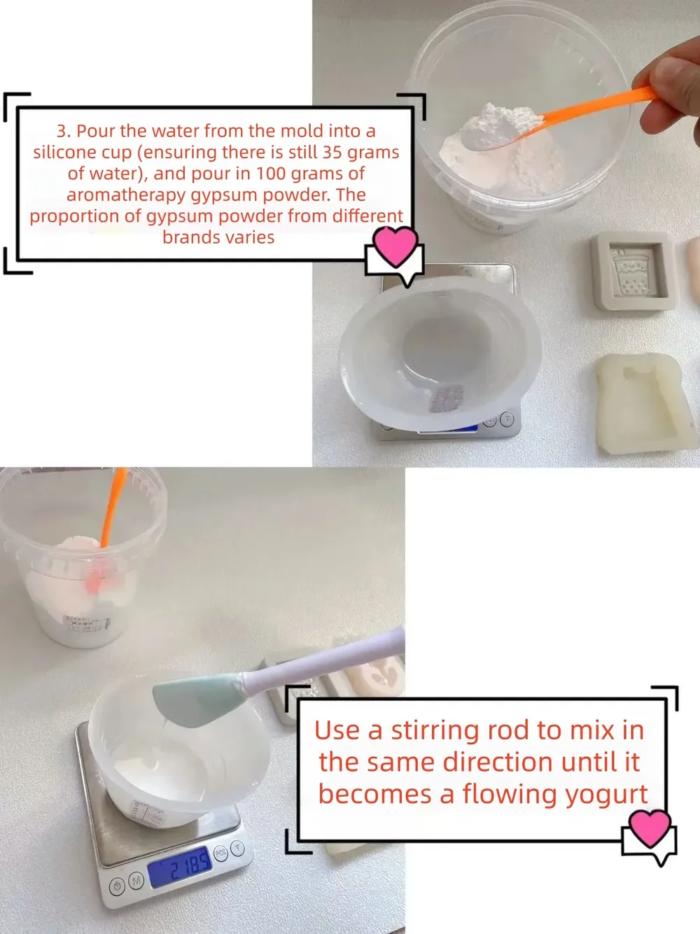 Moule silicone cœur pour plats de rangement