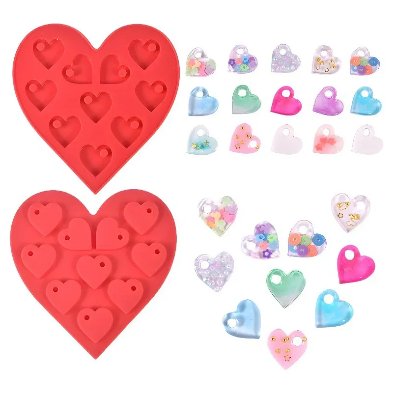 Moule silicone cœur pour porte-clés et bijoux