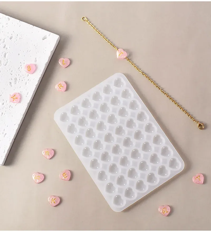 Moule silicone cœur pour porte-clés et bijoux