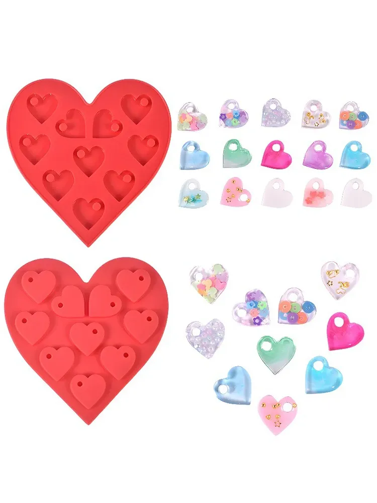 Moule silicone cœur pour porte-clés et bijoux