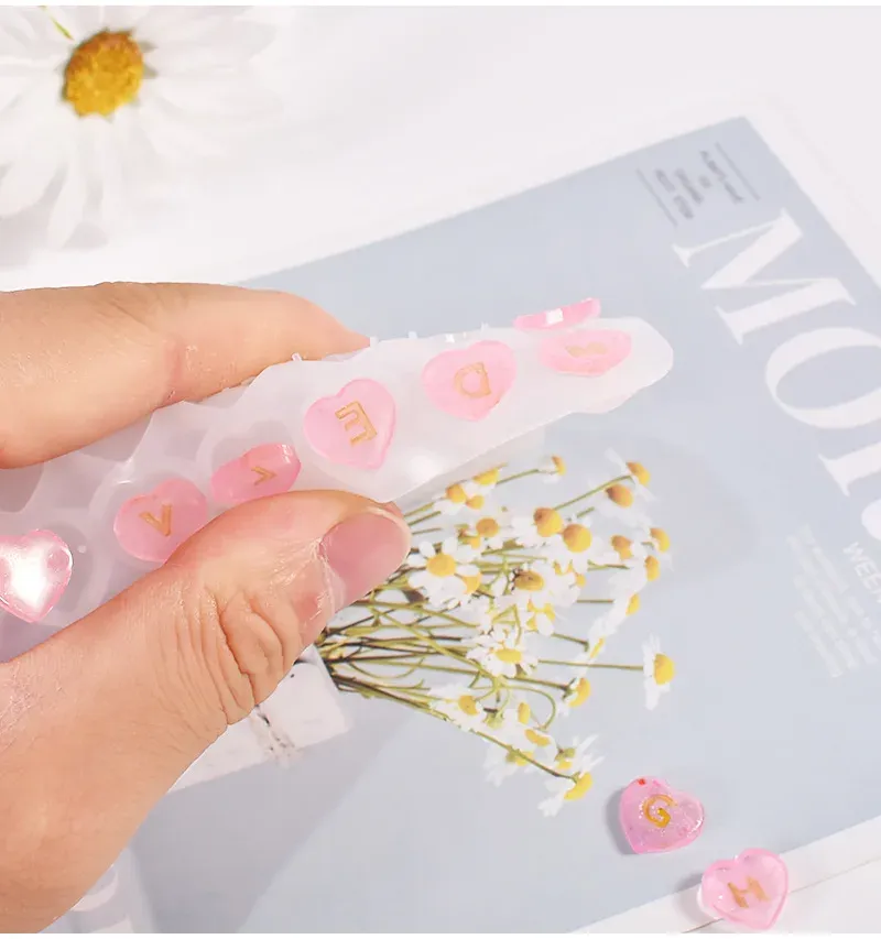 Moule silicone cœur pour porte-clés et bijoux