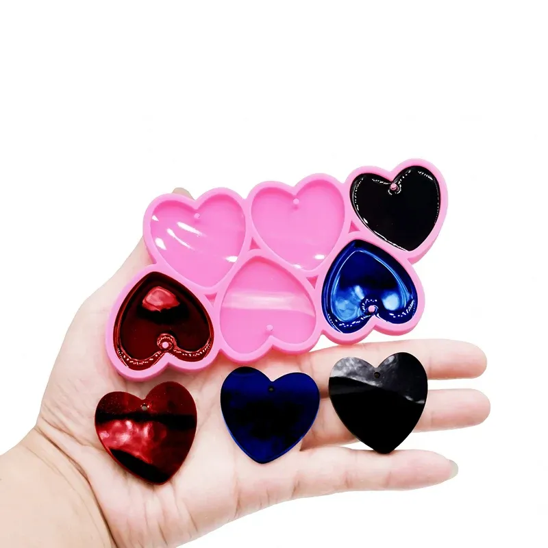 Moule silicone cœur pour porte-clés et bijoux