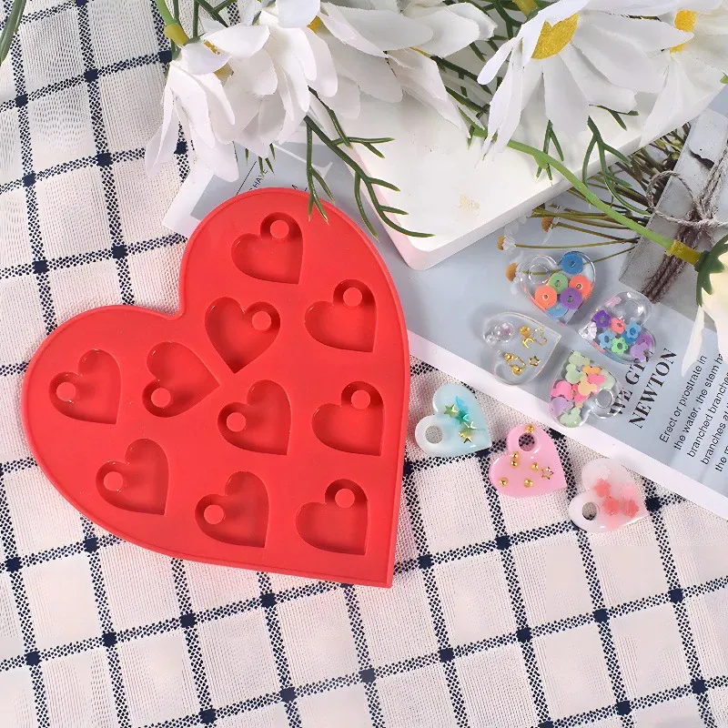 Moule silicone cœur pour porte-clés et bijoux