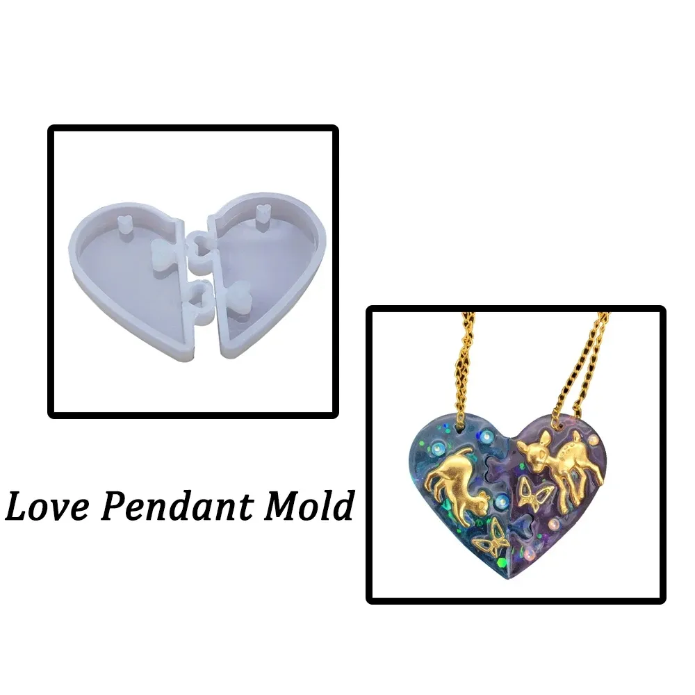 Moule silicone cœur pour porte-clés et bijoux