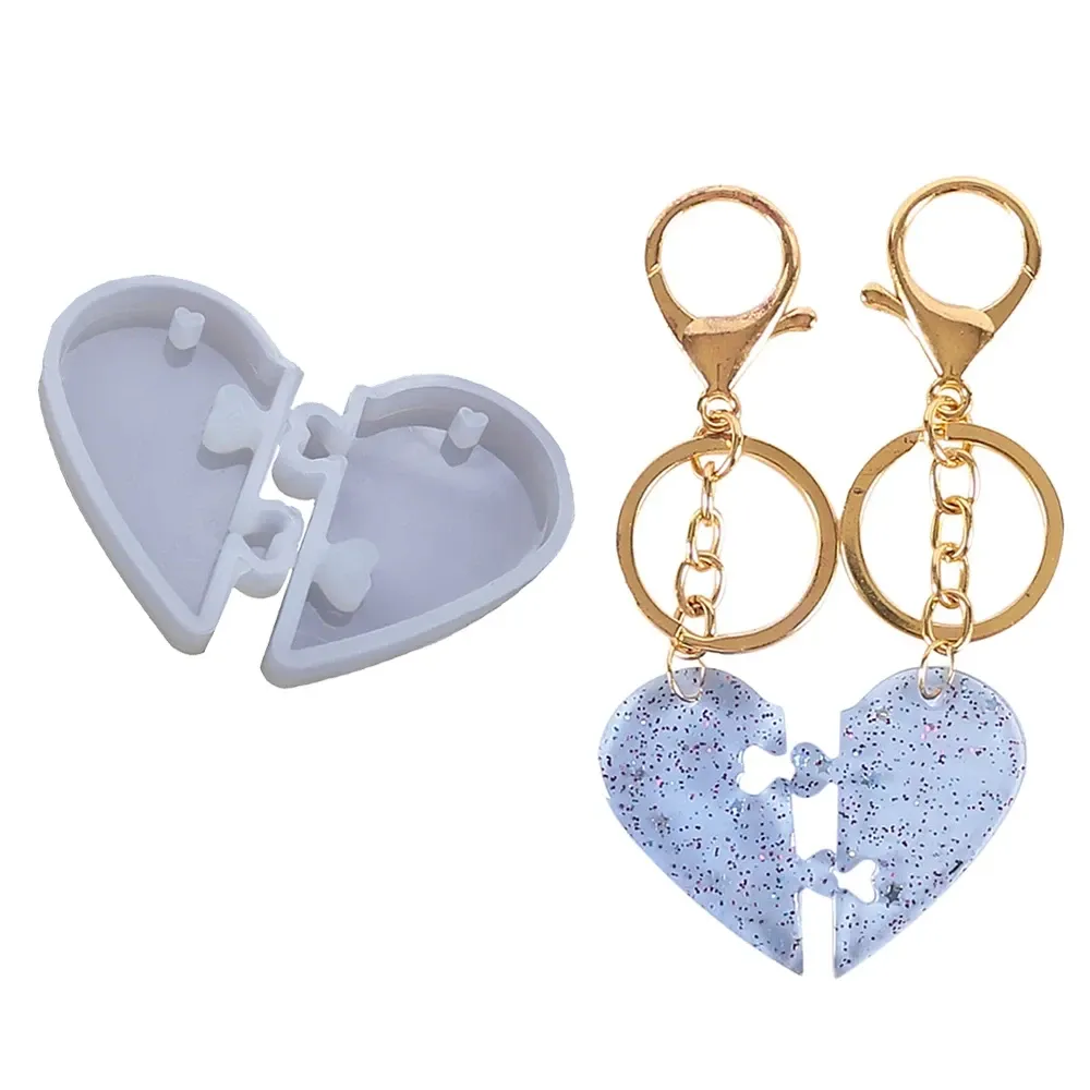 Moule silicone cœur pour porte-clés et bijoux