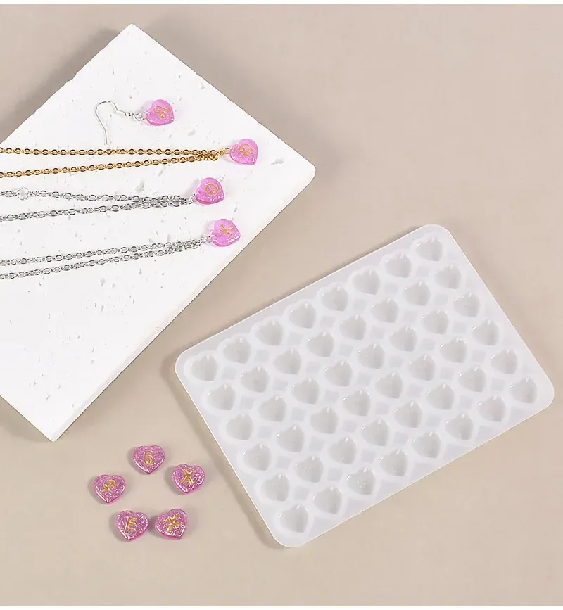 Moule silicone cœur pour porte-clés et bijoux