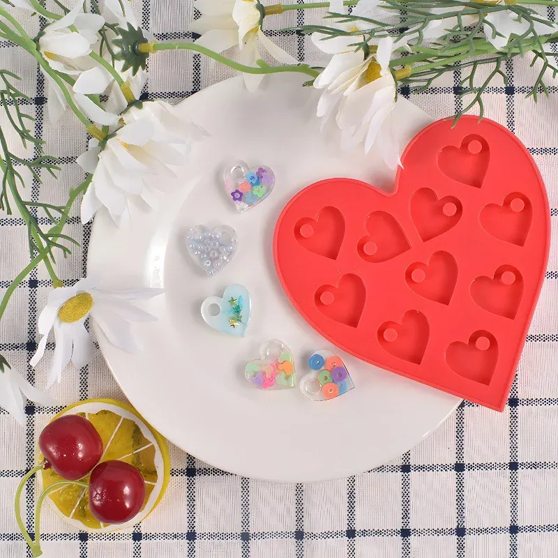 Moule silicone cœur pour porte-clés et bijoux