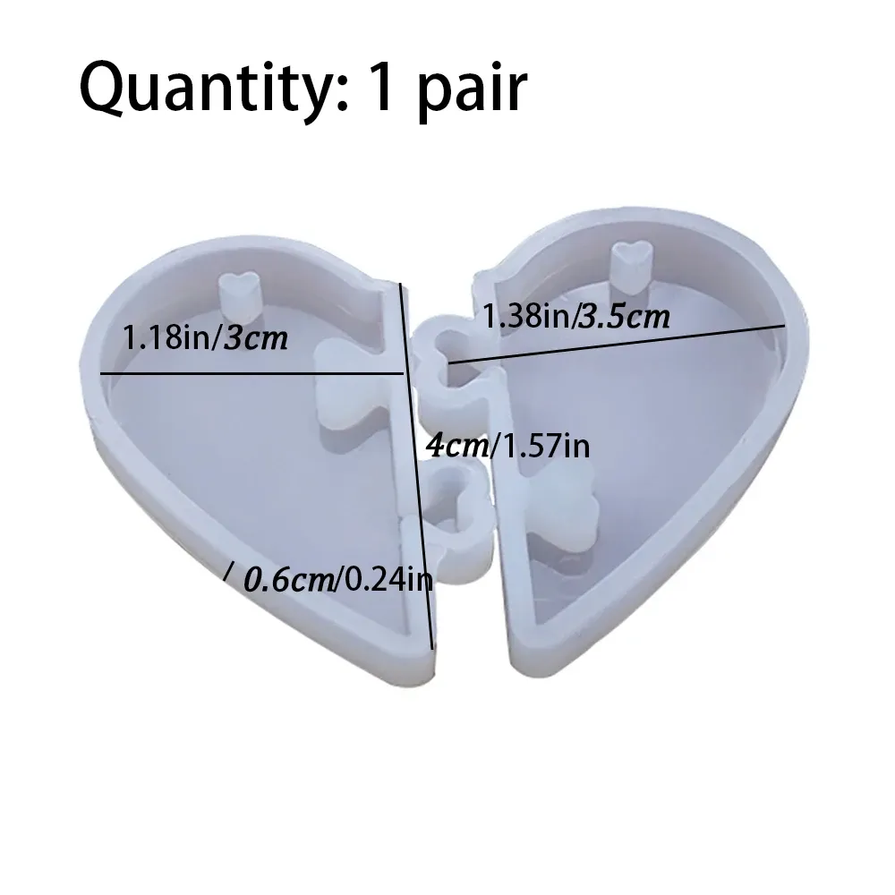 Moule silicone cœur pour porte-clés et bijoux