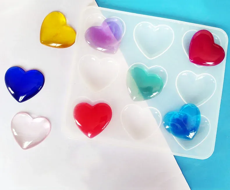 Moule silicone coeur pour résine et fleurs séchées