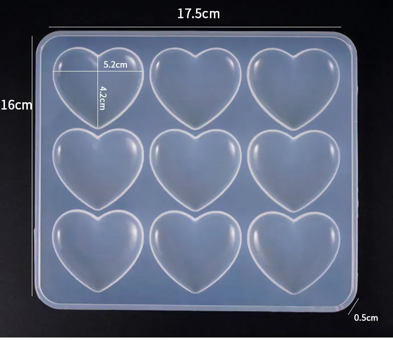 Moule silicone coeur pour résine et fleurs séchées