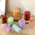 Moule silicone colonne géométrique rayé pour bougie résine – 1