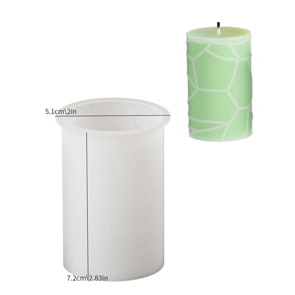 Moule silicone colonne géométrique rayé pour bougie résine