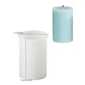 Moule silicone colonne géométrique rayé pour bougie résine – Couleur jaune clair (C)