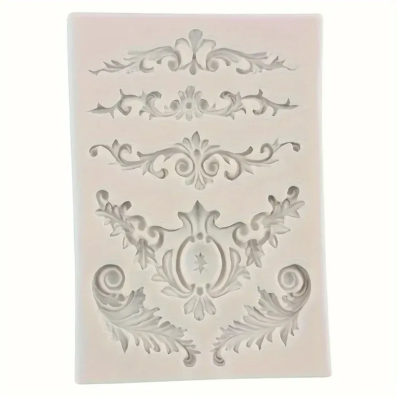 Moule silicone couronne plumes baroque pour décoration