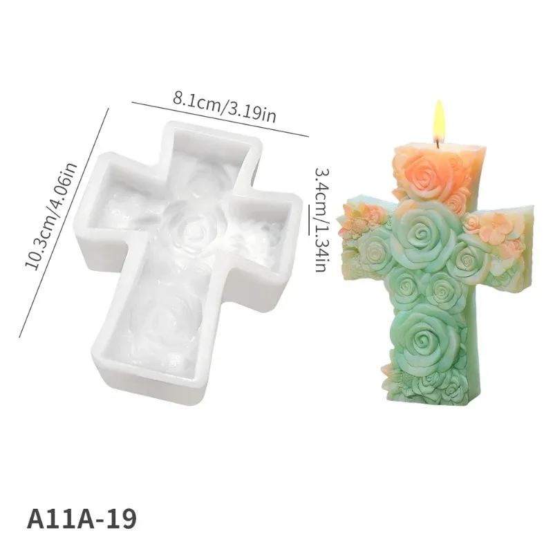 Moule silicone croix fleur pour bougie et savon