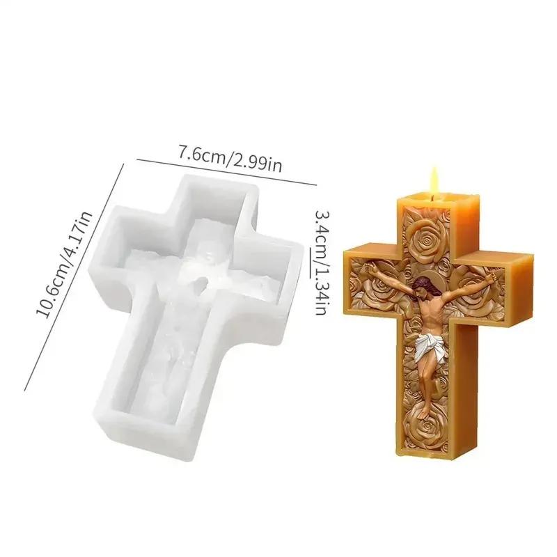 Moule silicone croix fleur pour bougie et savon