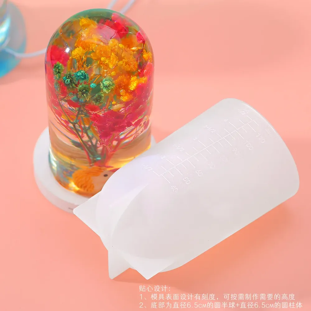 Moule silicone cylindre et sphère pour veilleuse résine